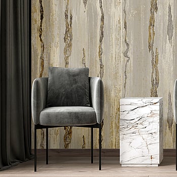Galerie Wallcoverings Product Code 49365 - Stratum Wallpaper Collection - beige grey black gold Colours -  