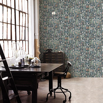 Galerie Wallcoverings Product Code G56204 - Steampunk Wallpaper Collection - Green Colours -  